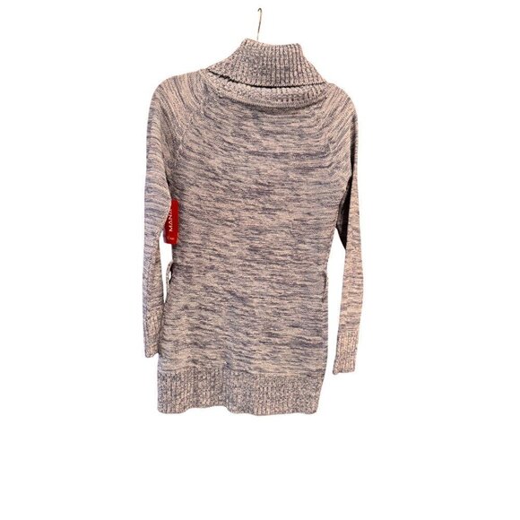 Mana Turtleneck Sweater Blue Acrylic Ribbed Long Sleeve Knit Woman's Medium NWT - Picture 2 of 10